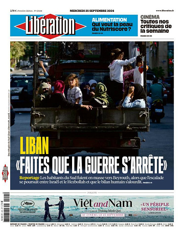 Libération du Mercredi 25 Septembre 2024