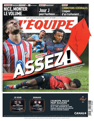 L’equipe du Mercredi 25 Septembre 2024