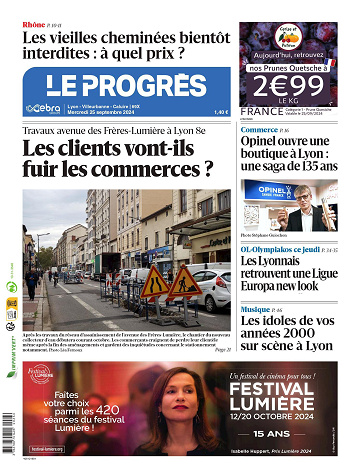 Le progrès Lyon - Villeurbanne - Caluire du Mercredi 25 septembre  2024