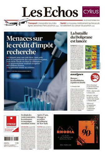 Les Echos du Jeudi 26 Septembre 2024