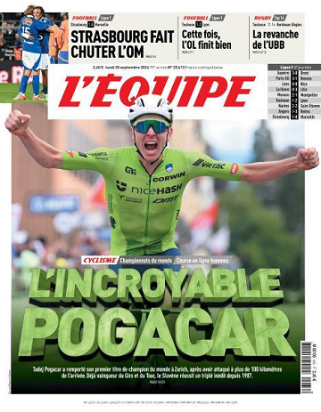 L’equipe du Lundi 30 Septembre 2024