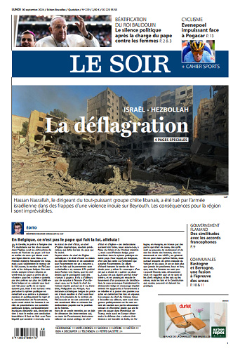 Le soir BRUXELLES Du Lundi 30 septembre 2024