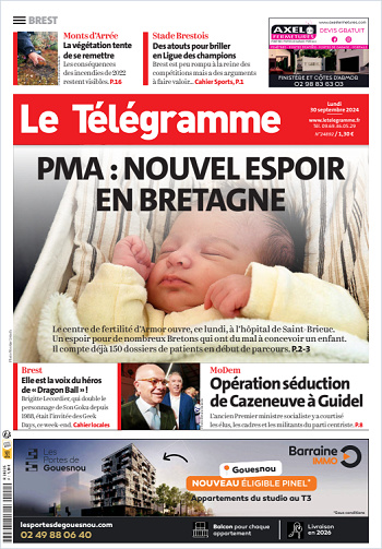 Le Télégramme Du Lundi 30 Septembre 2024 (7 Éditions)