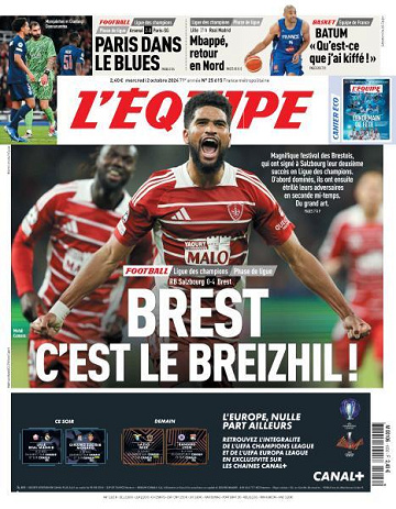 L’equipe du Mercredi 2 Octobre 2024