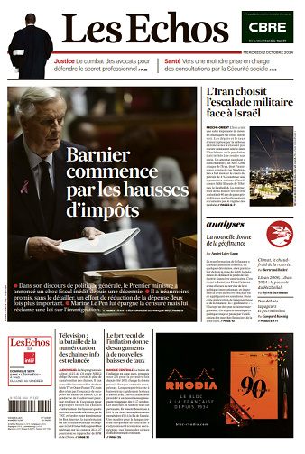 Les Echos du Mercredi 2 Octobre 2024
