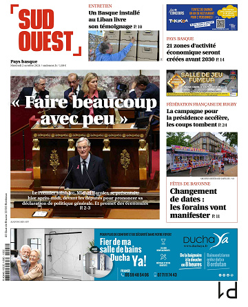 Sud-Ouest Du Mercredi 02 Octobre 2024 (3 Editions)