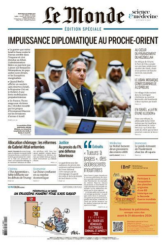 Le Monde du Mercredi 9 Octobre 2024