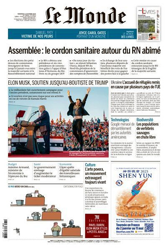 Le Monde du Vendredi 11 Octobre 2024