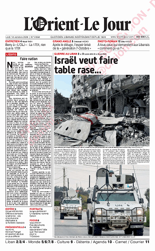 L'Orient-Le Jour - 14 Octobre 2024