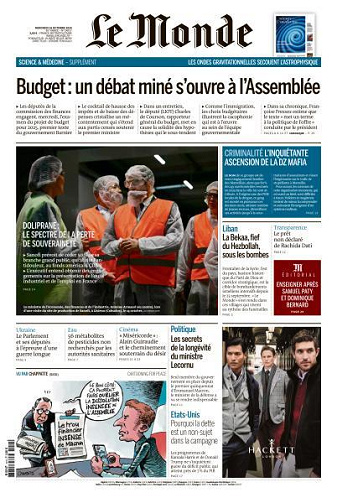 Le Monde du Mercredi 16 Octobre 2024