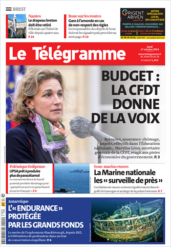 Le Télégramme Du Jeudi 17 Octobre 2024  (11 Éditions)
