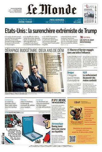 Le Monde du Vendredi 18 Octobre 2024