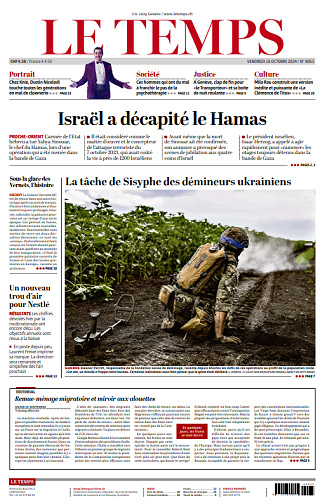Le Temps - 18 Octobre 2024