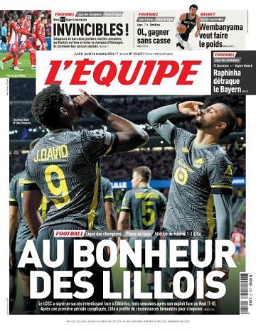 L’equipe du Jeudi 24 Octobre 2024
