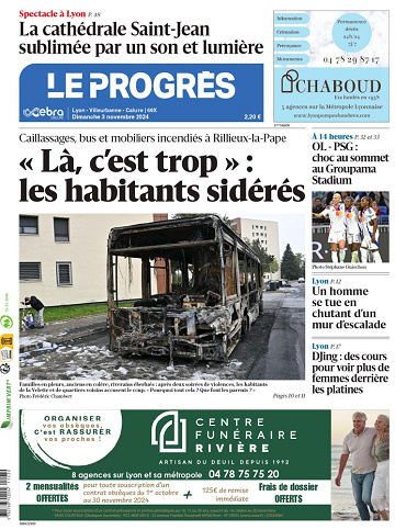 Le progrès Lyon, Villeurbanne, Caluire - 3 Novembre 2024