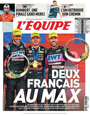 L’equipe du Lundi 4 Novembre 2024