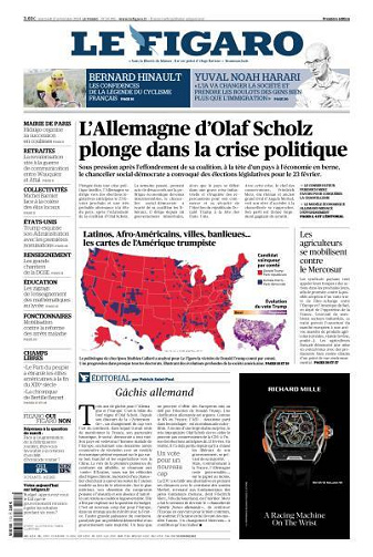 Le Figaro du Mercredi 13 Novembre 2024