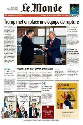 Le Monde du Jeudi 14 Novembre 2024
