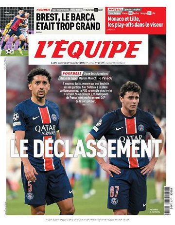 L’equipe du Mercredi 27 Novembre 2024
