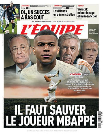 L’equipe du Vendredi 29 Novembre 2024