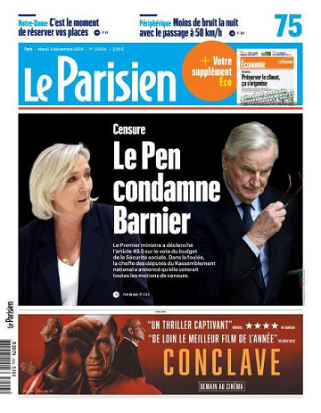Le Parisien - 3 Décembre 2024