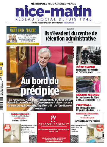 Nice-Matin, Var-Matin, Monaco-Matin - 3 Décembre 2024