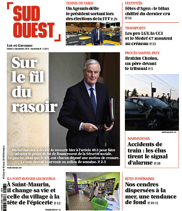 Sud Ouest (10 éditions) - 3 Décembre 2024