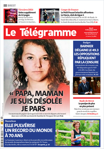 Le Télégramme (7 Éditions) Du Mardi 3 Décembre 2024