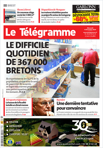 Le Télégramme (7 Éditions) Du Mercredi 4 Décembre 2024