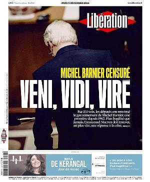 Libération du Jeudi 5 Décembre 2024