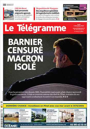 Le Télégramme (7 Éditions) Du Jeudi 5 Décembre 2024