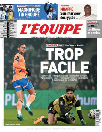 L’equipe du Lundi 9 Décembre 2024