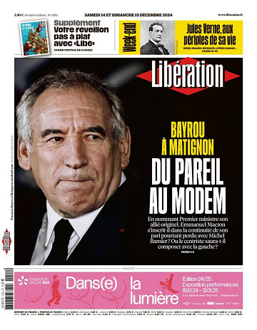 Libération du Samedi 14 et Dimanche 15 Décembre 2024