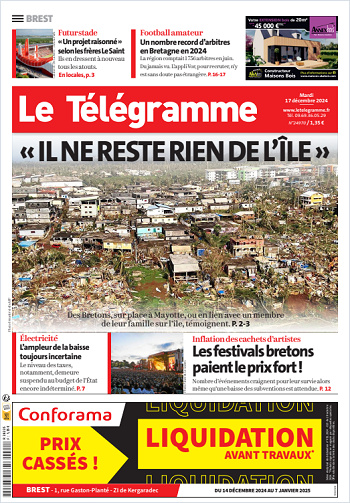 Le Télégramme (7 Éditions) Du Mardi 17 Décembre 2024