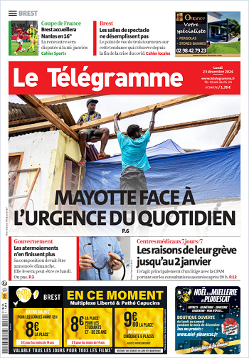 Le Télégramme (7 Éditions) Du Lundi 23 Décembre 2024