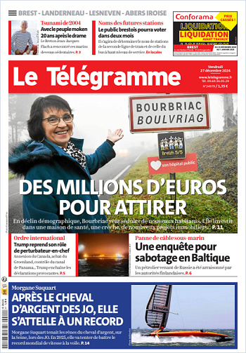 Le Télégramme (7 Éditions) Du Vendredi 27 Décembre 2024