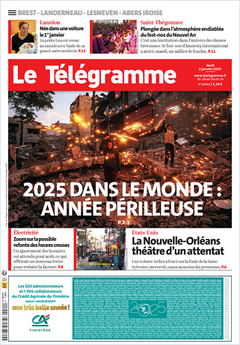 Le Télégramme (7 Éditions) Du Jeudi 2 Janvier 2025