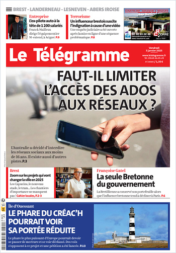 Le Télégramme (7 Éditions) Du Vendredi 3 Janvier 2025