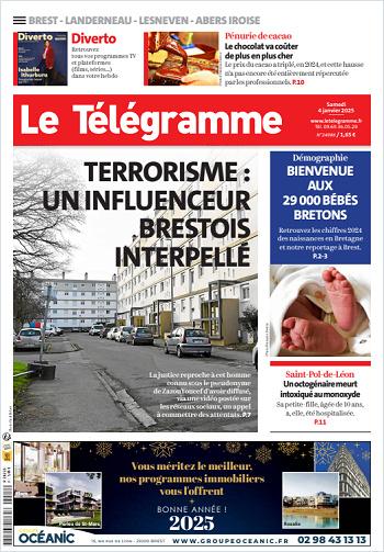 Le Télégramme (7 Éditions) Du Samedi 4 Janvier 2025