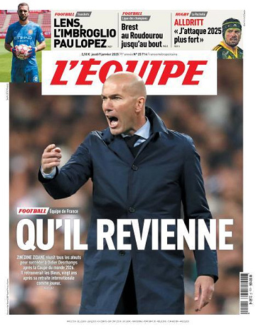L’equipe du Jeudi 9 Janvier 2025