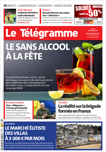 Le Télégramme (7 Éditions) Du Jeudi 9 Janvier 2025