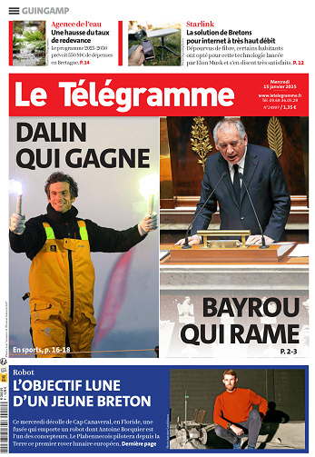 Le Télégramme (5 Éditions) - 15 Janvier 2025
