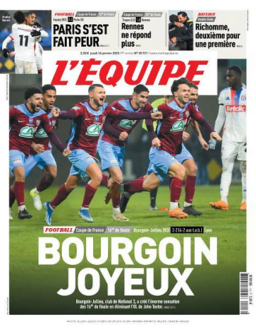 L’equipe du Jeudi 16 Janvier 2025