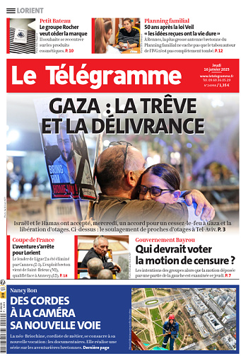 Le Télégramme (5 Éditions) - 16 Janvier 2025