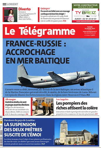 Le Télégramme (6 Éditions) - 18 Janvier 2025