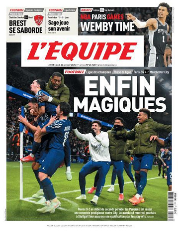 L’equipe du Jeudi 23 Janvier 2025