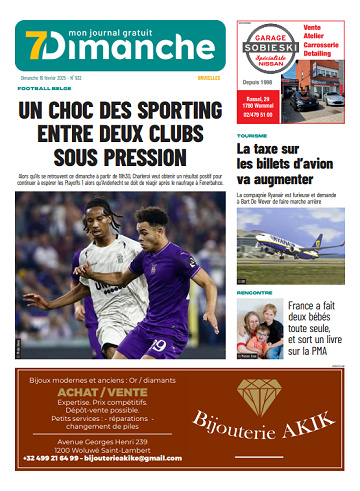 Pack Journaux Belges Du Dimanche 16 Février 2025