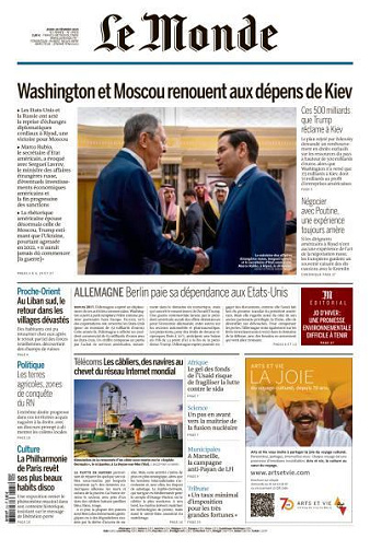 Le Monde du Jeudi 20 Février 2025