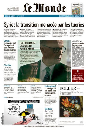 Le Monde du Mardi 11 Mars 2025