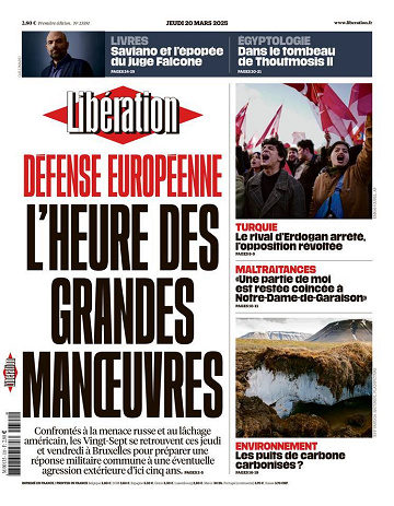 Libération du Jeudi 20 Mars 2025
